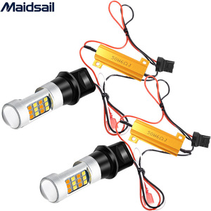 หลอดไฟ LED สำหรับรถยนต์ T20 1156 BA15S แบบสองสี ไฟเลี้ยว 42SMD กำลังสูง สว่างมาก ใช้เป็นไฟวิ่งกลางวันและไฟถอยหลัง - Product Image 1