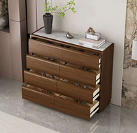 Commode à 8 tiroirs en grain de noyer, vente en gros d'usine, construction en bois stable, meuble de rangement écologique pour appartement et hôtel