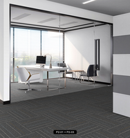 Écologique 100% Polypropylène Tufté Boucle Pile Tapis Tuile Résistant Au Feu PVC Support Bureau Salon Hôtel Disponible Carré