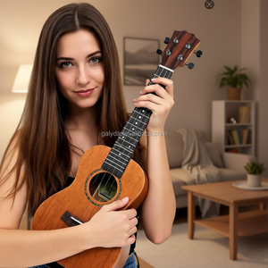 GALYDA Vente directe d'usine Ukulélé brillant de 23 pouces en acajou massif et palissandre pour débutants, pas cher, fabriqué en Chine - Product Image 1