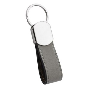 Llavero de Coche de Cuero Sintético PU Gris, Estilo Deportivo y de Negocios de Lujo, con Logotipo Personalizable, Protección para Llaves - Product Image 1