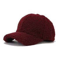 Effenkleurige sportieve fruit-teddy fleece baseballcap zwart/bordeaux/karamel/roze/grijs/khaki optioneel warm unisex winter