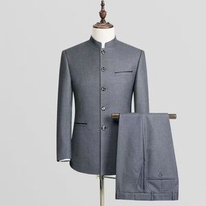 Traje Zhongshan con Cuentas <span class=keywords><strong>para</strong></span> <span class=keywords><strong>Hombre</strong></span>, Corte Slim, <span class=keywords><strong>para</strong></span> Jóvenes, Estudiantes, Actuaciones, Bodas, Traje Tang <span class=keywords><strong>para</strong></span> Hombres de Mediana Edad y Mayores, Chaqueta de Fibra de Vinagre - Product Image 3