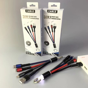 Móc Khóa Cáp USB Truyền Cáp Móc Khóa Logo Tùy Chỉnh Cáp Dữ Liệu Kim Loại Nylon 3 Trong 1 30Cm - Product Image 4