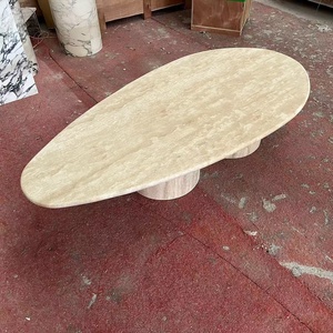 Nueva mesa auxiliar de pedestal redondo de mármol Crema <span class=keywords><strong>Marfil</strong></span> natural Mesa de mármol Crema <span class=keywords><strong>Marfil</strong></span> beige - Product Image 3