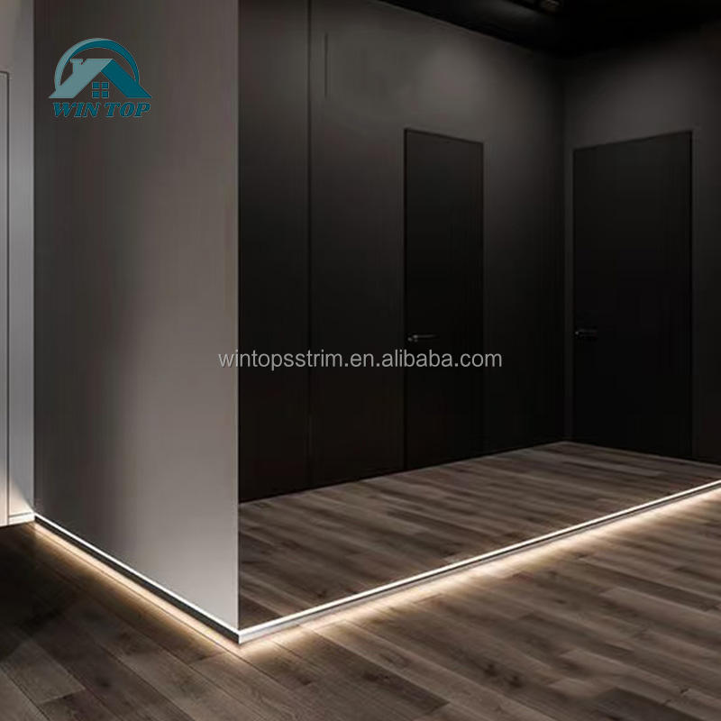 Metal Led Baseboard Win Top Aluminum Profile Baseboard with Led Metal Skirting Board ...