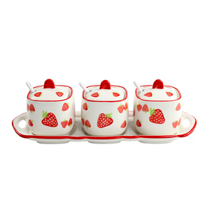 Ensemble de pots à épices minimalistes personnalisables, pot à épices créatif de style japonais, salière, boîte à épices en céramique, logo et - Product Image 2