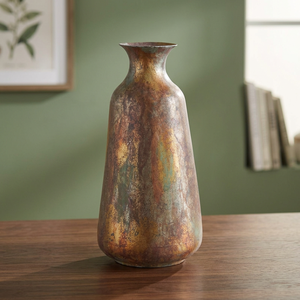 Metal Flower <b>Vase</b> With <b>Copper</b> Powder Coating Finishing Long Round Shape Simple Design Good Quality For Home & Living Room - Product Image 1