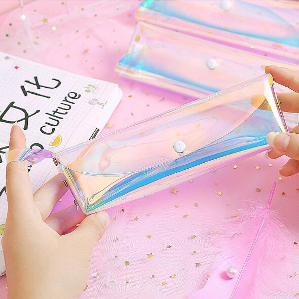 Fashion Clear Laser Pen Zak Glitter Etui Pvc Document Bag Pouch Briefpapier Houder Organizer Schoolbenodigdheden