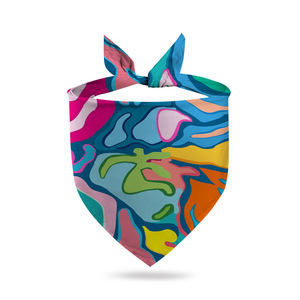 Evcil ürünler tedarikçisi toptan tarzı moda kare üçgen bandanalar baskılı düz yaka eşarp özel logo pet bandana köpek - Product Image 2