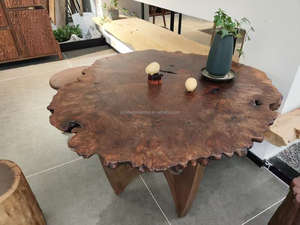 Özel tasarım ceviz Burl masa üstü ahşap döşeme mobilya seti mutfak yemek & <span class=keywords><strong>Bar</strong></span> oturma odası kullanımı için evlerde - Product Image 5