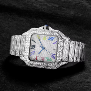 Orologio Meccanico di Lusso in Acciaio Inossidabile con Diamanti Sintetici VVS, Stile Hip Hop, Automatico, Testato con Tester per Diamanti - Product Image 1