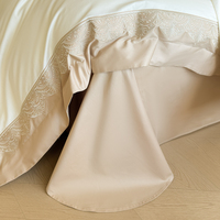 Parure de lit multi-pièces en satin de coton brodé et patchwork, luxe léger haut de gamme, artisanat exquis, ensemble de housse de couette