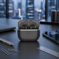 Max60 TWS Nirkabel Stereo Semi-in-Ear untuk Earbud 5.4 Daya Tahan Lama Latensi Rendah IPX4 Tahan Air Kontrol Sentuh Peredam Kebisingan ENC
