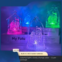 Lumières LED de crèche à piles, directement de l'usine, plusieurs styles de cadres, décoration de table chrétienne, petite veilleuse religieuse