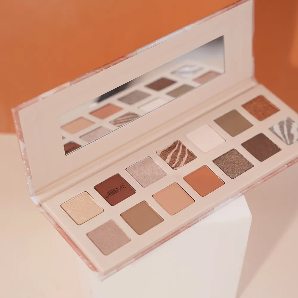 Paleta de sombras de maquiagem, paleta de sombra personalizada de fábrica do oem & mm, etiqueta privada, à prova d' água, nude, matte, vegan, base de sombras