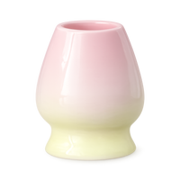 Nouveau design – Bol à matcha dégradé rose et jaune avec bec verseur pour les amateurs de matcha – Chawan en céramique – Ensemble à matcha personnalisé
