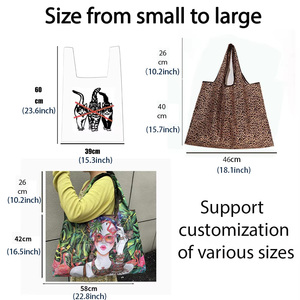 Tas Belanja Lipat Tahan Lama, Dapat Diperluas, Besar, Dapat Digunakan Kembali, Bahan Poliester 210T - Product Image 2