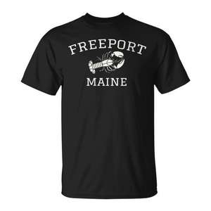 Camiseta Freeport Maine Lobster negra unisex talla adulto - Product Image 1