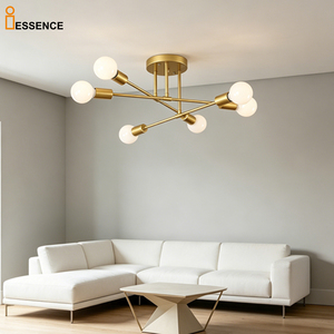 Lámpara de Techo Moderna de 6 Luces, Lámpara de Techo de Metal Negro para Sala de Estar, Dormitorio, Cocina, <span class=keywords><strong>Decoración</strong></span> Nórdica Minimalista para el Hogar - Product Image 1