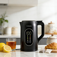 Bouilloire électrique numérique 1,7 L, contrôle de température haute précision, cafetière, théière, chauffe-eau électrique, acier inoxydable 304