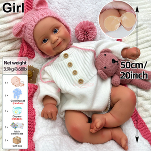 Muñeca Reborn <span class=keywords><strong>de</strong></span> Silicona Maddie <span class=keywords><strong>de</strong></span> 20 Pulgadas con Cuerpo Curvilíneo, Anatomía Correcta, Muñeca Recién Nacida, Muñeca para Parejas - Product Image 2