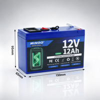 Batterie de stockage d'énergie LiFePO4 12V 12Ah, pack de batteries LiFePO4 12V, boîtier de batterie LiFePO4 à coque rigide avec protection intégrée BMS
