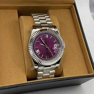 Luxury Men's <b>Automatic</b> Mechanical Watch with Roman Numeral Dial NH35 Movement Magnifier Waterproof Feature Business <b>Wristwatch</b> - Product Image 3