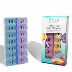 Pill Storage Case 14 Compartments Weekly Organizer Portable Medicine Box With Cover For Daily Use - Product Image 2