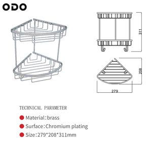 Organizador de Baño de Latón Resistente al Óxido con Doble Estante y Gran Capacidad, Estantes de Pared para Almacenamiento en el Baño y Decoración del Hogar - Product Image 3