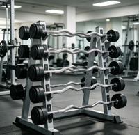 Barre EZ fixe recouverte de caoutchouc pour la musculation des biceps et des triceps en salle de sport, de 10 kg à 55 kg, usage commercial