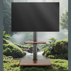 40 किलोग्राम भार क्षमता प्रीमियम घूर्णन टीवी ट्रॉली एडजस्टेबल ऊंचाई मोबाइल टीवी कार्ट 26-6 के लिए फोल्डेबल ट्रे के साथ - Product Image 2