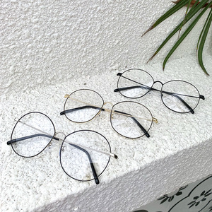 Montures de lunettes rondes tendance pour femmes, fines, entièrement métalliques, anti-UV et anti-lumière bleue, légères, style étudiant - Product Image 5