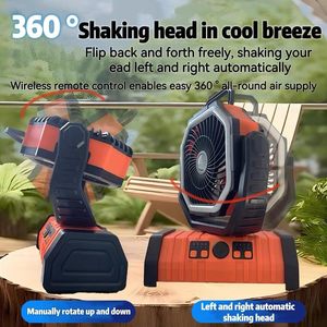<b>Battery</b> <b>Operated</b> Camping Fan 20000mAh Portable Outdoor Fan with LED Light and Remote Control - Product Image 4