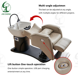 Jincheng Berber Dükkanı Güzellik Salonu Spa Ekipmanları Kuaför Koltuğu, Elektrikli Sırt Masajlı ve Lavabolu Şampuan Koltuğu - Product Image 5