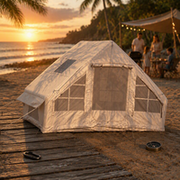 Tente pneumatique gonflable en nylon 300D, 6,3 m², légère, pour 5 à 8 personnes, grand hublot, pompe manuelle et électrique, installation rapide, imperméable