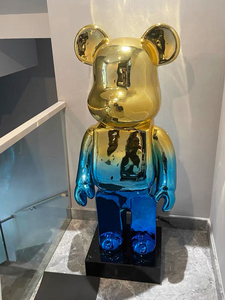 Celebridad de Internet electrochapado oso violento gran adorno moderno creativo barbería centro comercial escultura de dibujos animados - Product Image 3