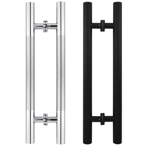 La manija negra más popular Manija de puerta negra de vidrio satinado y pulido Manija de madera de puerta de vidrio - Product Image 4