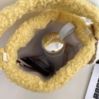 Sac à main en laine personnalisé de haute qualité pour femmes sac seau en peluche souple magnétique fantaisie pour accessoire de shopping pour filles