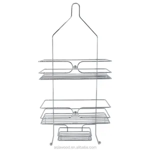 Modern Chromed Metal Bathroom Wire Hanging Rack Shower Caddy