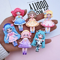Très Beaux Breloques en Résine Filles Papillons, Ornements en Résine, Breloques pour Coques de Téléphone, Breloques à Dos Plat, Poupées de Dessin Animé en Résine