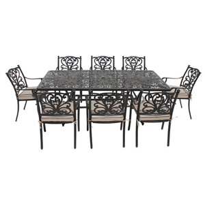 Moderno al por mayor Durable impermeable <span class=keywords><strong>de</strong></span> aluminio fundido al aire libre Patio Muebles <span class=keywords><strong>de</strong></span> <span class=keywords><strong>jardín</strong></span> <span class=keywords><strong>Juego</strong></span> <span class=keywords><strong>de</strong></span> <span class=keywords><strong>mesa</strong></span> <span class=keywords><strong>de</strong></span> comedor con sillón - Product Image 1