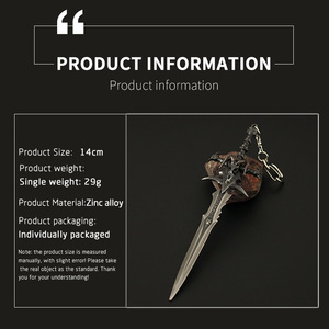 Épée Frostmourne du Roi des Liches en métal <span class=keywords><strong>Arthas</strong></span>, modèle de collection de 14 cm (5,51 pouces) pour décoration de bureau, cadeau - Product Image 3