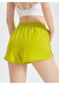 Pantalones cortos deportivos de cintura alta sueltos transpirables de talla grande al por mayor pantalones cortos deportivos de secado rápido para correr, yoga, gimnasio, pantalones cortos deportivos con cordón - Product Image 3