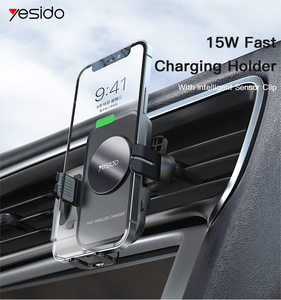 Soporte de carga para coche C118 15W rápido 2 en 1 tablero de ventilación de coche soporte de cargador inalámbrico automático para teléfono móvil para <span class=keywords><strong>Iphone</strong></span> - Product Image 2