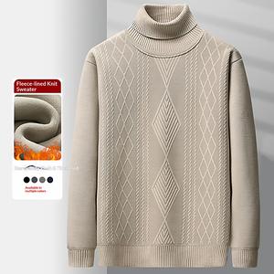 Nuovo Stile Maglione da <span class=keywords><strong>Uomo</strong></span> Casual Slim Fit Basic a Collo Alto Leggero Lavorato a <span class=keywords><strong>Maglia</strong></span> - Product Image 1