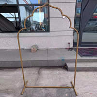 NIKA Support d'arche métallique moderne pour boutique, support léger pour présentation, cadre doré, support de toile de fond, support floral suspendu, support à ballons