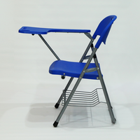 Chaise de formation ergonomique pour étudiants, chaise pliante en plastique avec tablette d'écriture intégrée