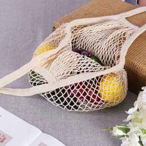 Borsa in Rete di Cotone Riutilizzabile con Logo Personalizzato per Verdura, Frutta, Alimenti e Altri Imballaggi Tessili - Product Image 3