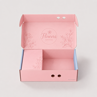 Boîte pliante personnalisée rose à motifs floraux avec insert pour fleurs, cosmétiques, aliments, cadeaux, logo imprimé, emballage de boîte cadeau pour envoi postal